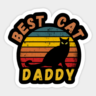 Best Cat Daddy Vintage Retro Distressed T-Shirt Sticker